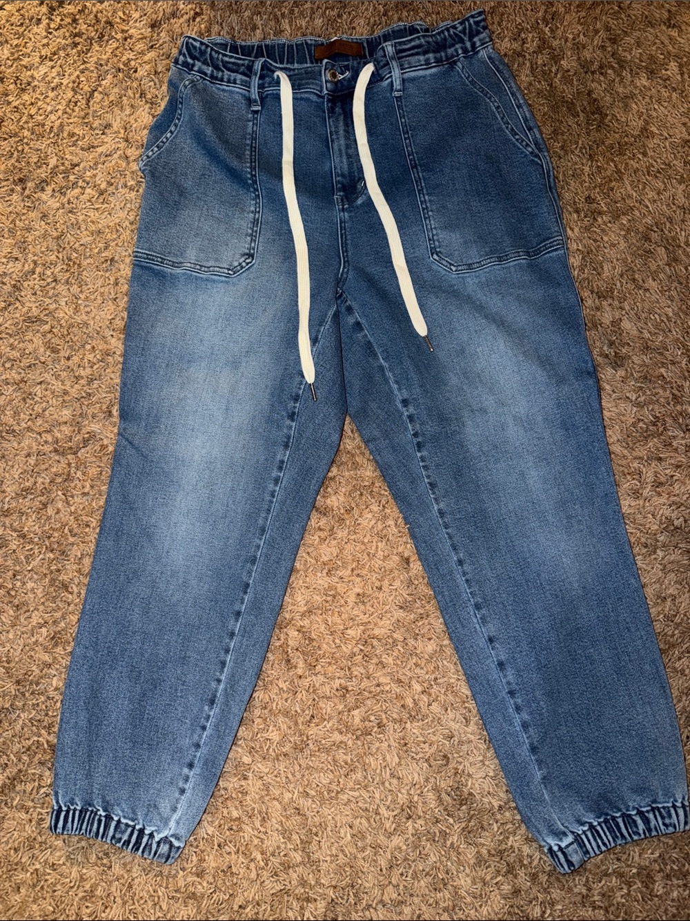 Judy Blue women’s denim tie front Elastic Waist joggers 14W - Picture 3 of 5